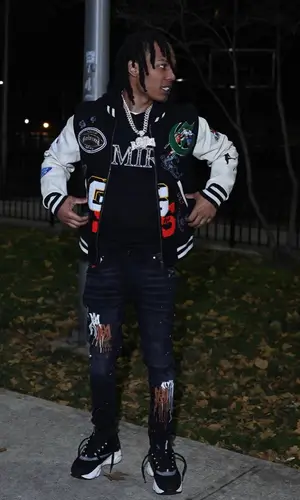 B Lovee wearing Amiri hoody