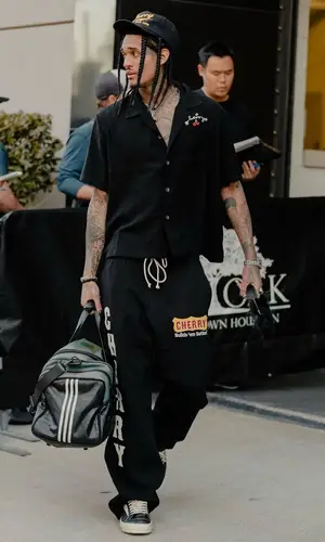 Jordan Clarkson wearing Adidas bag