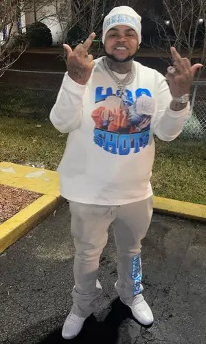 Big Yavo’s Outfit in 400 Shots Suit, Jordan Sneakers & Supreme Hat (2023)