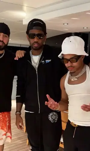 Fabolous wearing Goyard backpack
