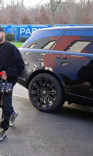 Neymar wearing Balenciaga sweatshirt