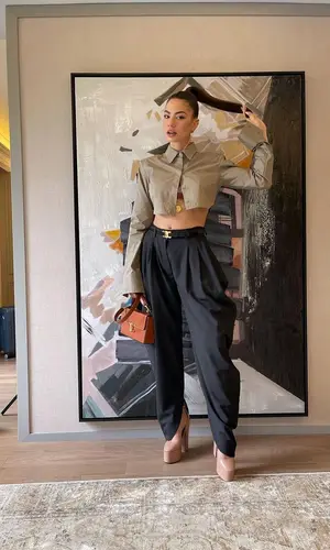 Demet Özdemir wearing Celine belt