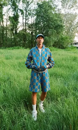 Ghali wearing Gucci hat