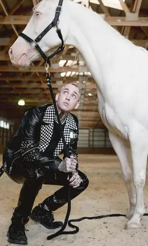 Blackbear’s Outfit in Celine Jacket, Courreges Pants & Prada Sandals (2023)