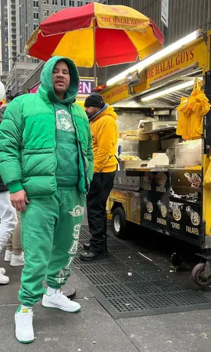 Fat Joe’s Outfit in Stone Island Jacket, Saint Michael Pants & Nike Sneakers (2023)