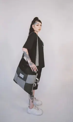 Lady XO wearing Gallery Sinatra Couture shorts