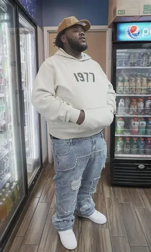 Biggaveli wearing Fear of God hoody