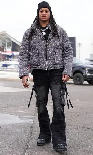 Tremaine Edmunds wearing Amiri jeans