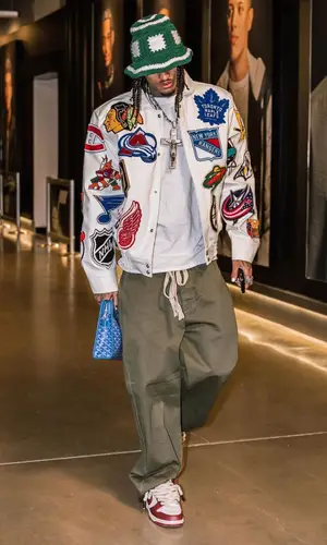Jordan Clarkson wearing Goyard bag