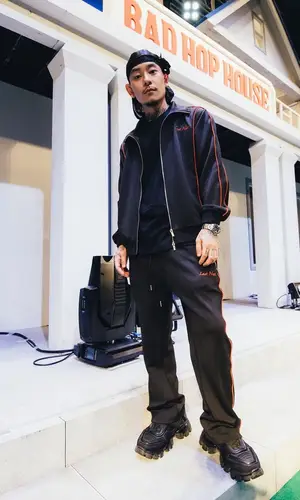 Bark wearing Prada sneakers