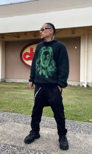 Bark wearing Balenciaga eyewear