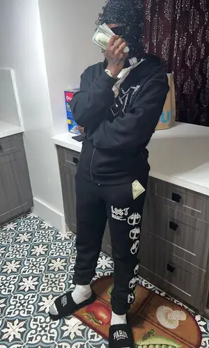 Lil Double 0’s Outfit in Lost Intricacy Hoodie, Prada Eyewear & Balenciaga Sandals (2023)