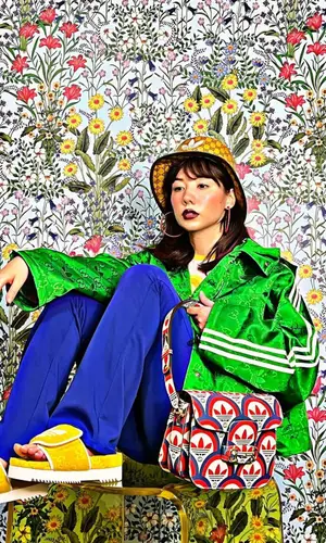 Riisa Naka wearing Gucci sandal