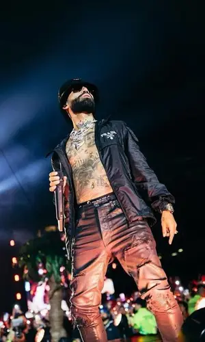 Arcangel wearing Amiri jeans