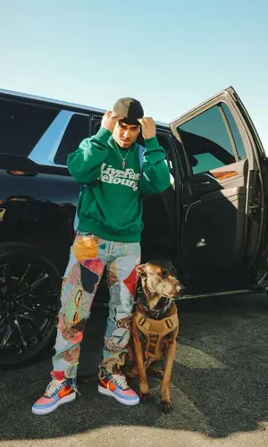 Ozuna wearing Kapital jeans