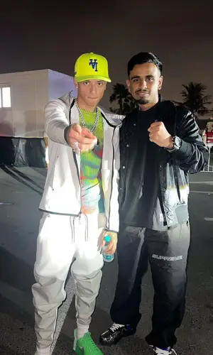 Rashed Belhasa wearing Supreme pants