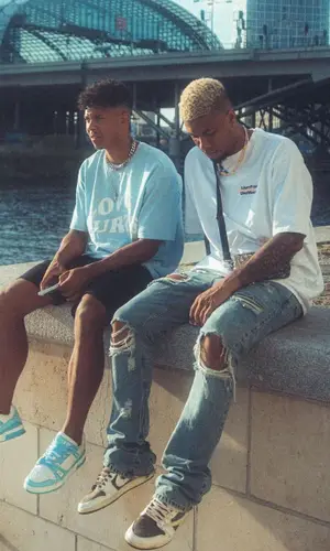 Sidney Friede wearing Live Fast Die Young jeans