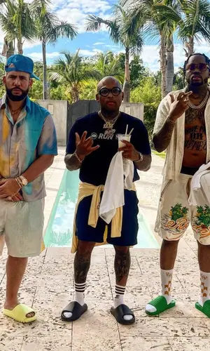 DJ Drama wearing Fendi shirt