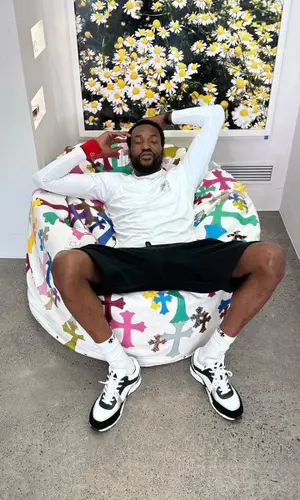 Meek Mill wearing Chrome Hearts sock