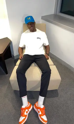Joey B wearing Stussy t-shirt