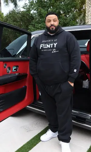 DJ Khaled wearing Savage X Fenty hoody