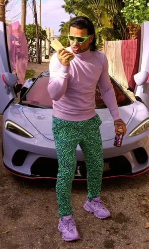 Riff Raff wearing KkCo pants