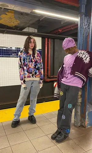 Midwxst wearing Mind Liquid sweatshirt