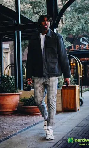 Tyrese Maxey wearing Pas Une Marque jacket