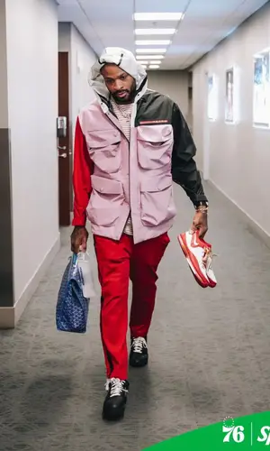 PJ Tucker wearing Prada jacket