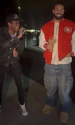 Drake wearing Jeff Hamilton jacket