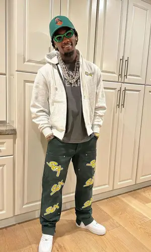 Offset wearing Denim Tears t-shirt