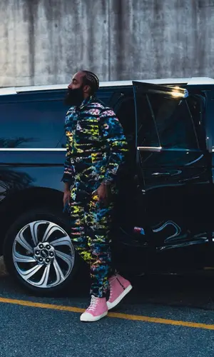 James Harden wearing Louis Vuitton pants