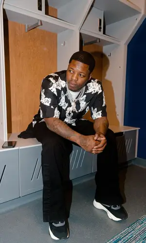 Lil Zay Osama wearing Amiri jeans