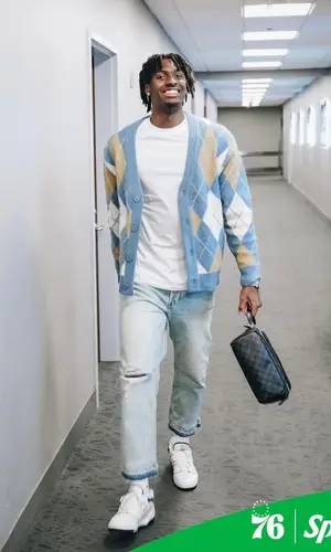 Tyrese Maxey wearing Gallery Dept. jeans