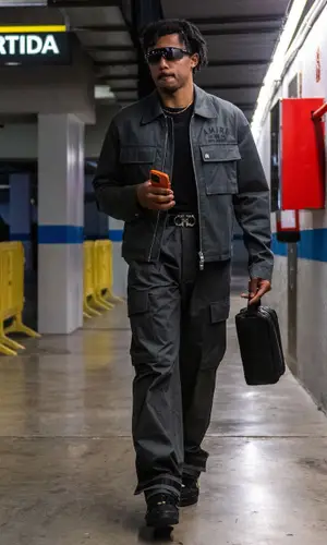 Jules Kounde wearing Ferragamo belt