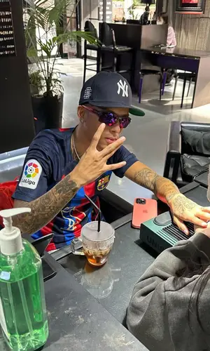 Central Cee wearing Oakley eyewear