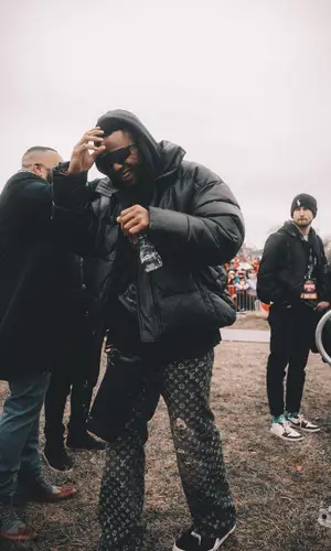 JuJu’s Outfit in Rhude Hoodie, Louis Vuitton Bag & Oakley Eyewear (2023)