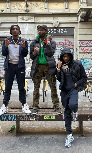 Russ Millions wearing Trapstar suit