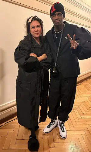 ASAP Nast wearing Chrome Hearts hat