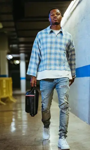 Ansu Fati wearing Amiri jeans