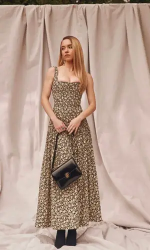 Sydney Sweeney wearing Tory Burch boots