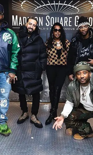 Dave East wearing Pelle Pelle jacket