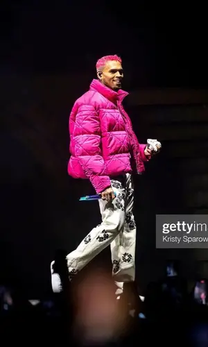Chris Brown wearing Denim Tears jeans