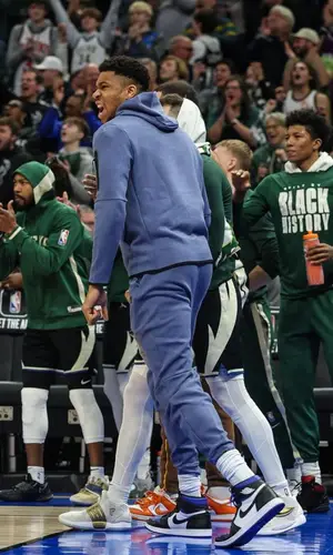 Giannis Antetokounmpo wearing Nike pants