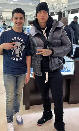 Central Cee wearing Louis Vuitton bag