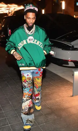 Key Glock wearing Valentino sweatshirt