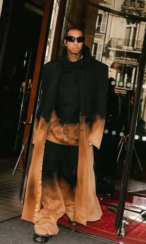 Tyga wearing Vetements hoody