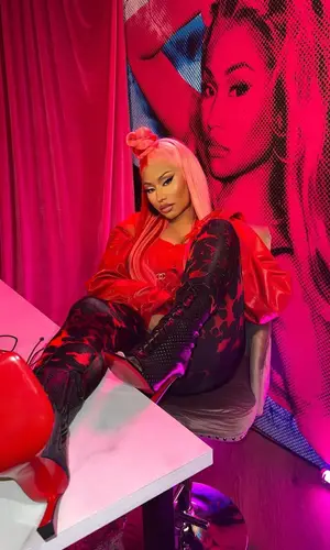 Nicki Minaj wearing Dries Van Noten pants