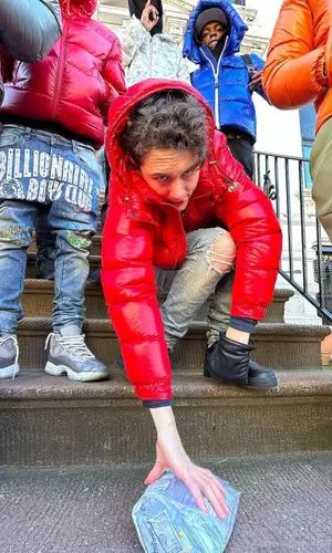 Lil Mabu wearing Moncler jacket