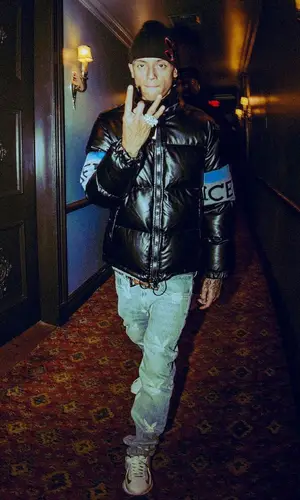 Central Cee wearing Goyard belt